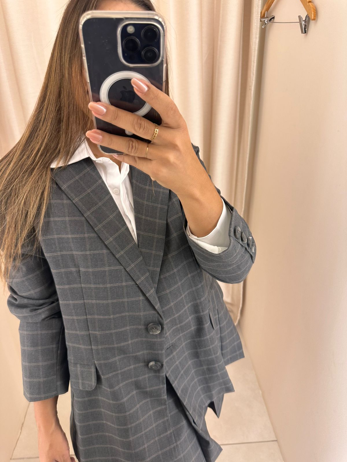Blazer risca de giz Amelia