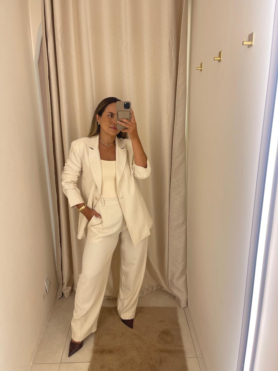 Blazer over risca de giz