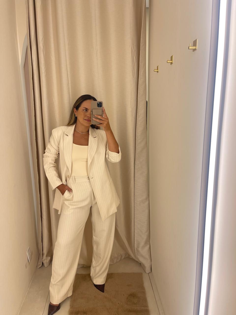 Blazer over risca de giz