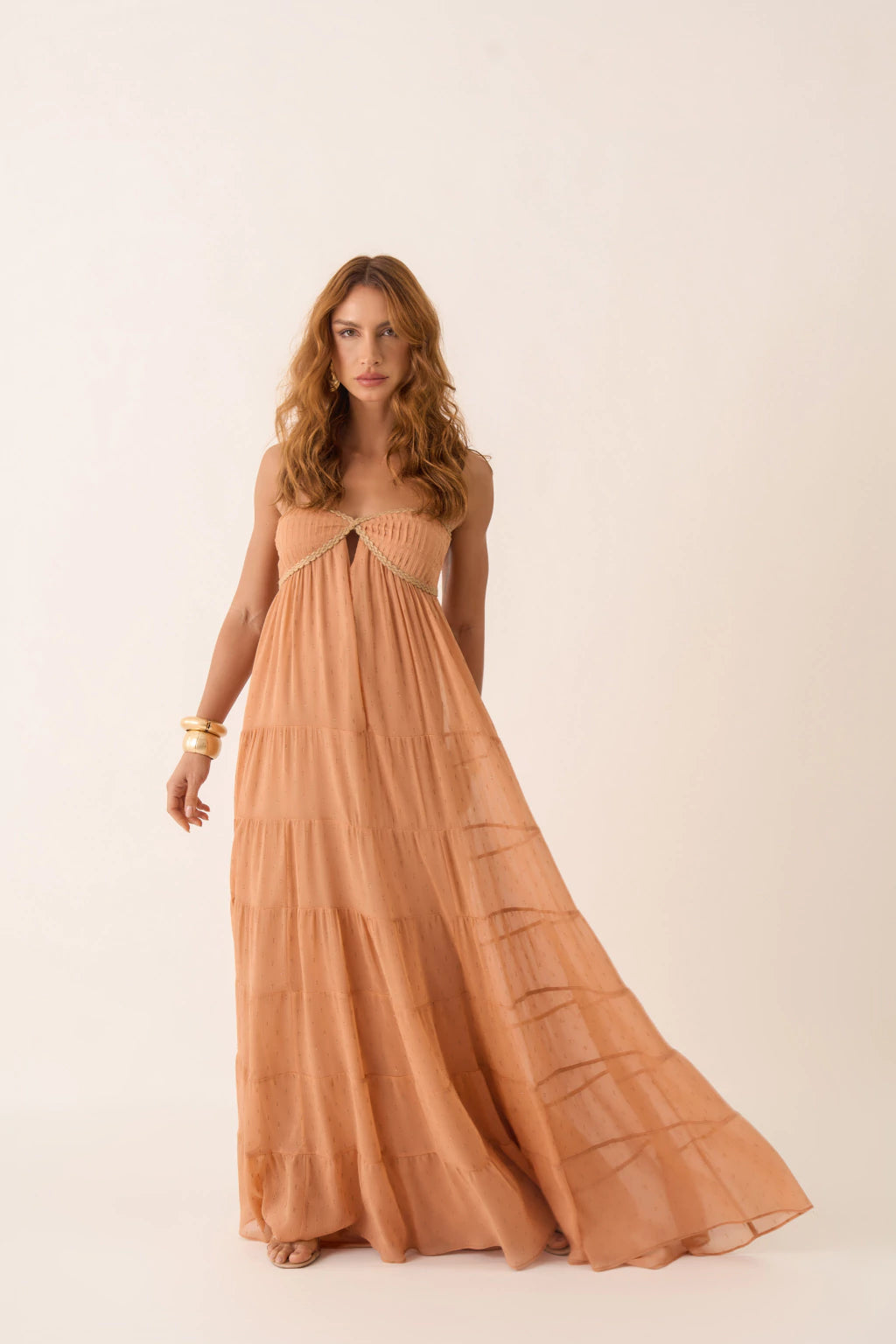 Vestido Fluído Serena Caramelo