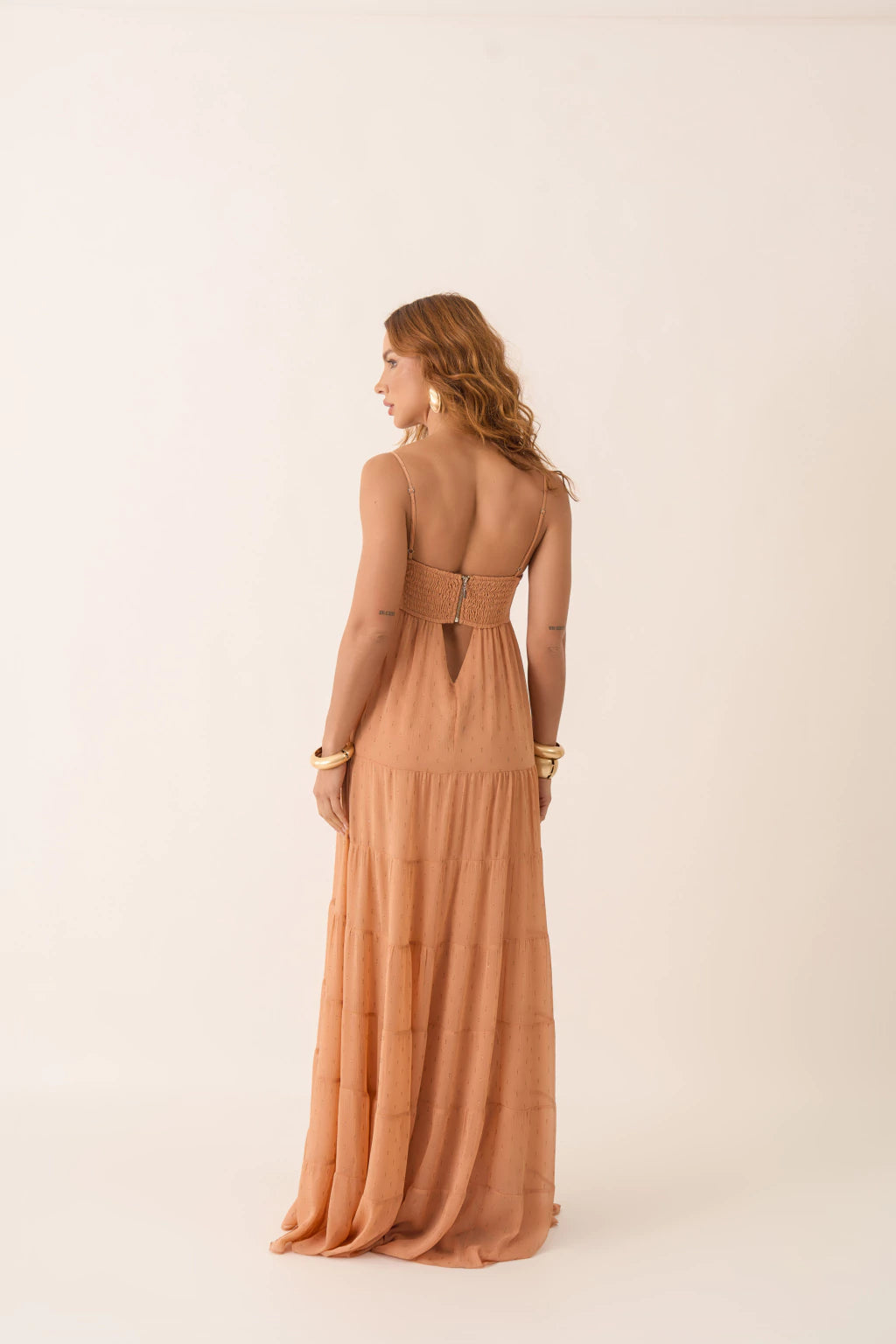 Vestido Fluído Serena Caramelo