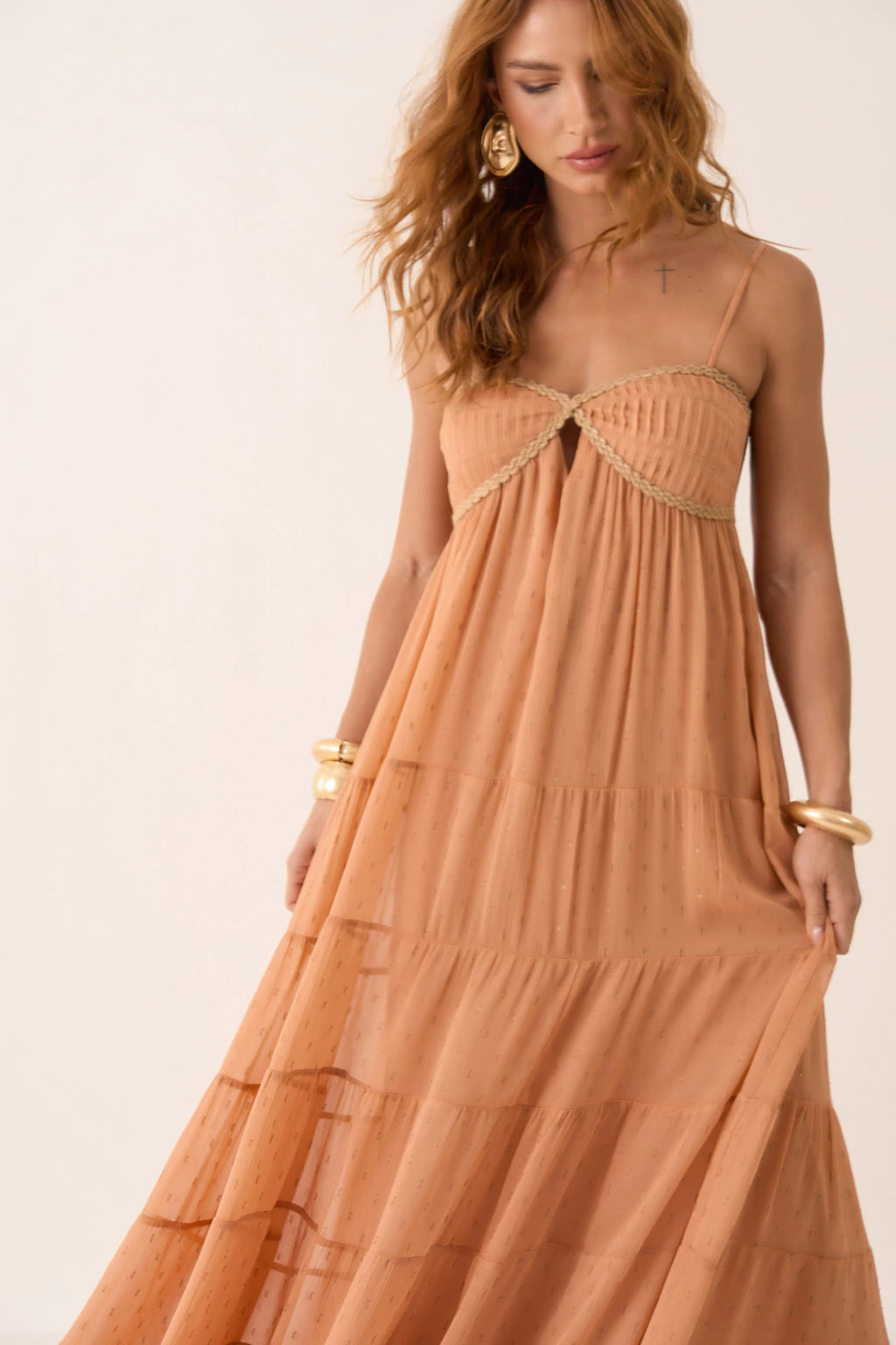 Vestido Fluído Serena Caramelo